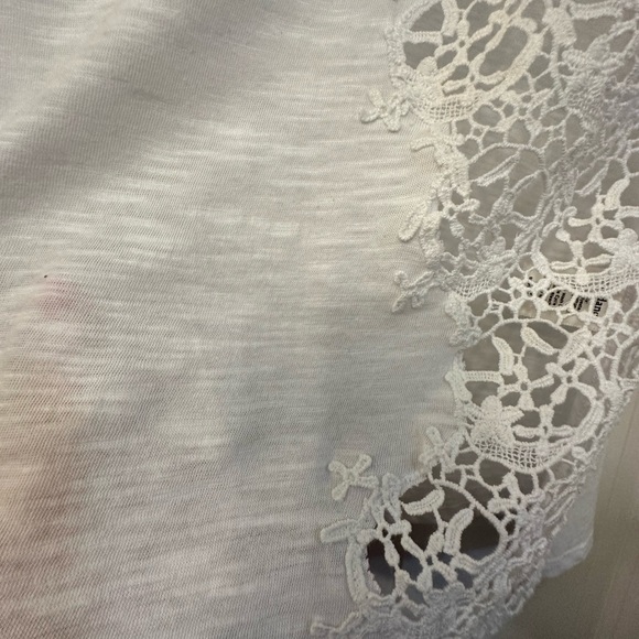 Sundance Lily’s Paramour lace t tee top white size small BOHO feminine romantic - Picture 5 of 7